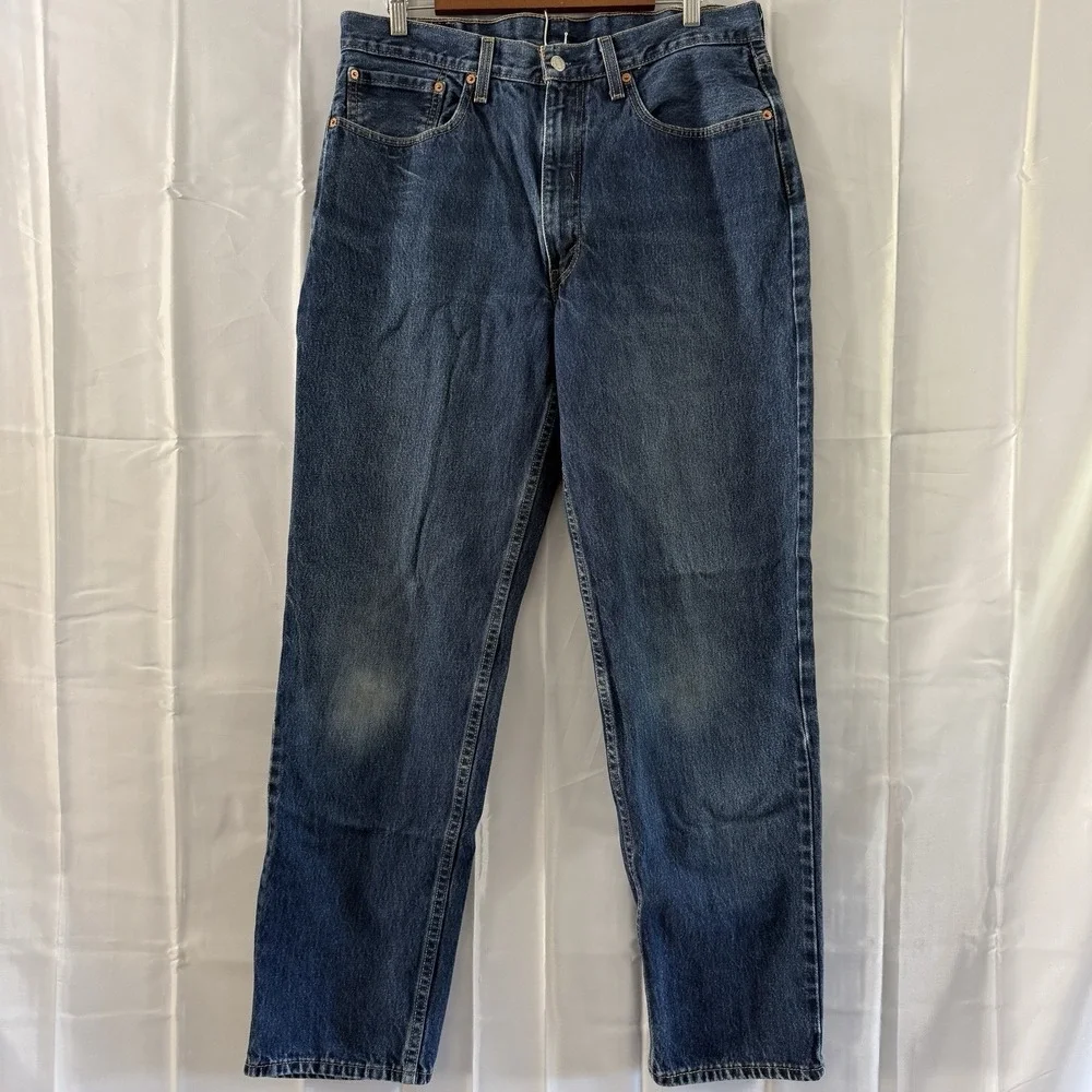 Levi's 550 Jeans Mens 36x34 Fits 35x33 Blue Denim Relaxed Straight Leg Red Tab